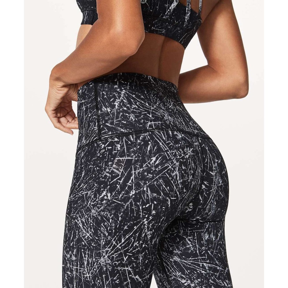 Lululemon Wunder Under Hi-Rise Tight 28" Alouette Alpine White Black Pant Size 4 - Picture 5 of 14